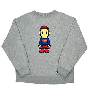 Vintage A Bathing Ape Bape Dc Comics Super Man 2007 Sweatshirt Size Medium